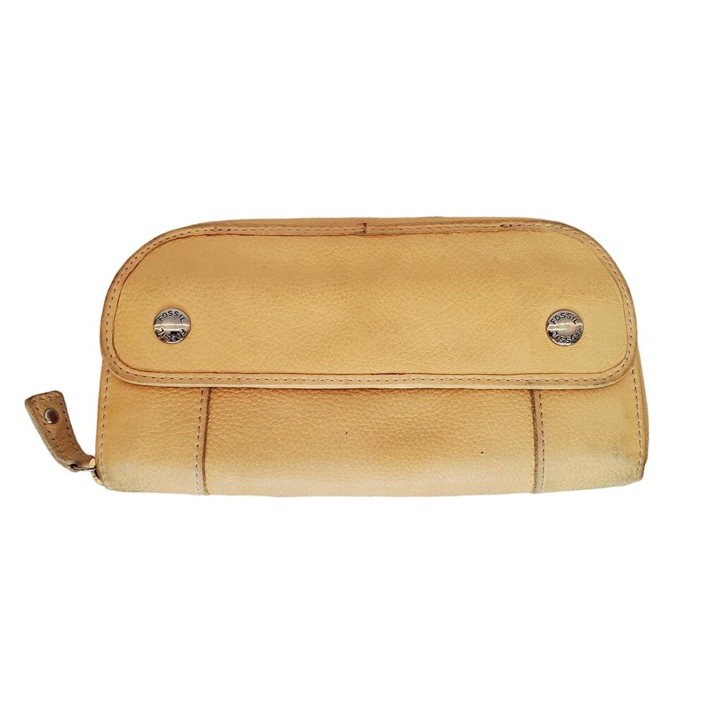 Fossil Yellow Leather Checkbook Wallet